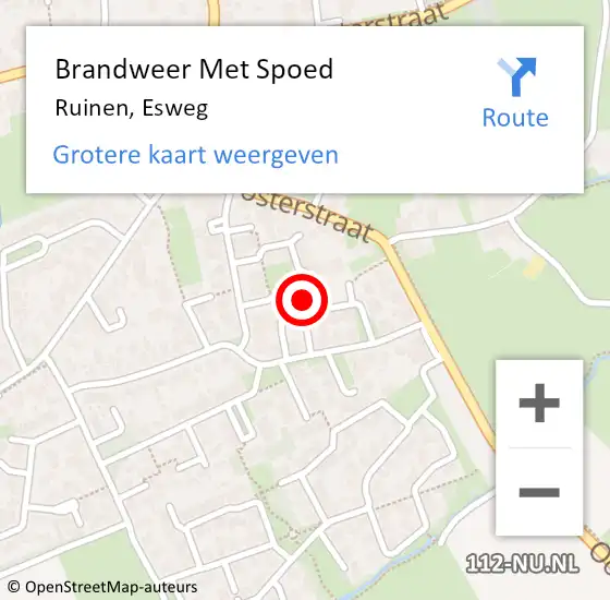 Locatie op kaart van de 112 melding: Brandweer Met Spoed Naar Ruinen, Esweg op 2 augustus 2014 18:57