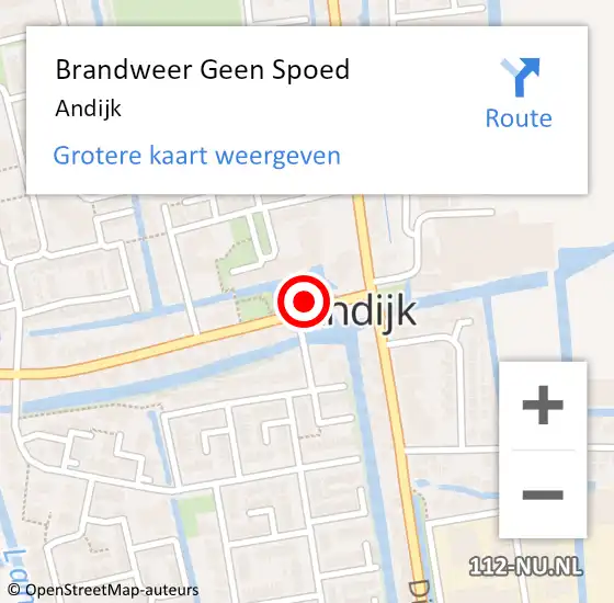 Locatie op kaart van de 112 melding: Brandweer Geen Spoed Naar Andijk op 25 oktober 2022 19:33