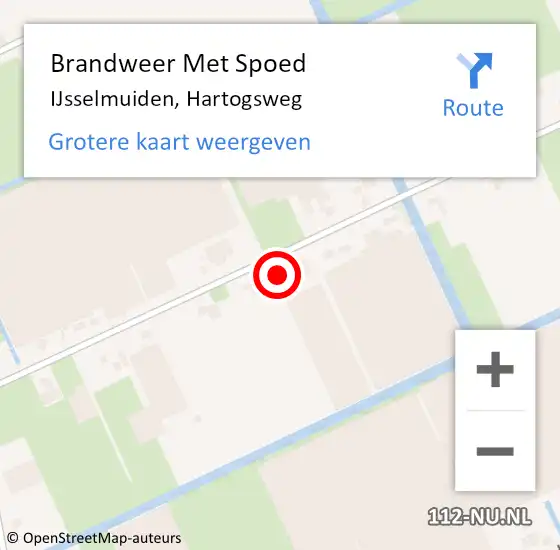 Locatie op kaart van de 112 melding: Brandweer Met Spoed Naar IJsselmuiden, Hartogsweg op 25 oktober 2022 20:30