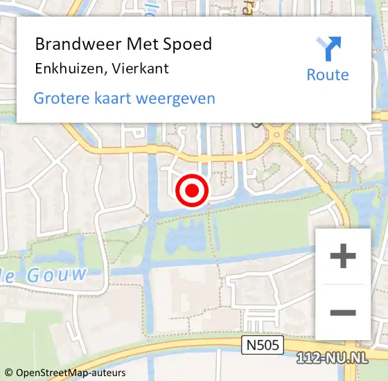 Locatie op kaart van de 112 melding: Brandweer Met Spoed Naar Enkhuizen, Vierkant op 25 oktober 2022 20:50