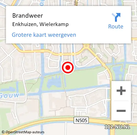 Locatie op kaart van de 112 melding: Brandweer Enkhuizen, Wielerkamp op 25 oktober 2022 20:56