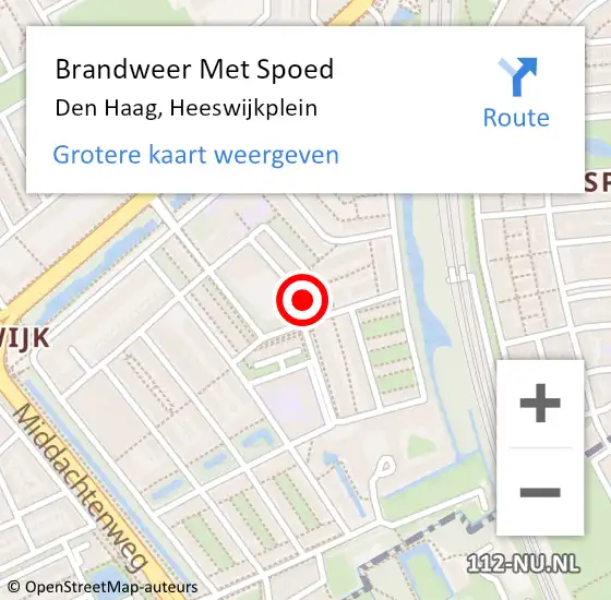 Locatie op kaart van de 112 melding: Brandweer Met Spoed Naar Den Haag, Heeswijkplein op 25 oktober 2022 21:13