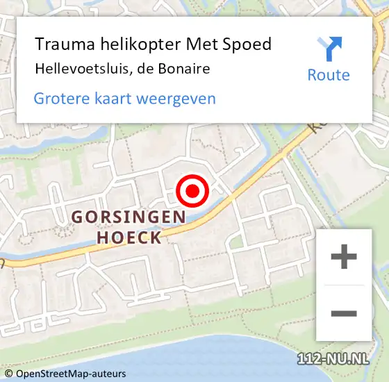 Locatie op kaart van de 112 melding: Trauma helikopter Met Spoed Naar Hellevoetsluis, de Bonaire op 25 oktober 2022 21:20