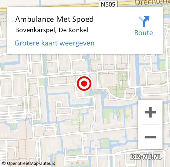 Locatie op kaart van de 112 melding: Ambulance Met Spoed Naar Bovenkarspel, De Konkel op 25 oktober 2022 22:03