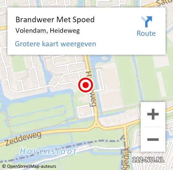 Locatie op kaart van de 112 melding: Brandweer Met Spoed Naar Volendam, Heideweg op 25 oktober 2022 22:50