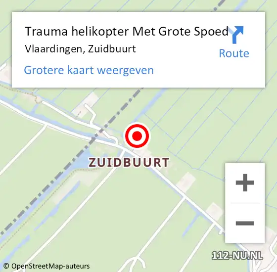 Locatie op kaart van de 112 melding: Trauma helikopter Met Grote Spoed Naar Vlaardingen, Zuidbuurt op 25 oktober 2022 23:10