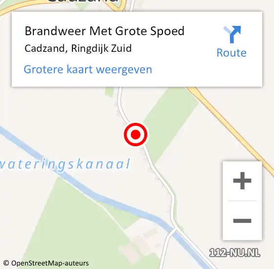 Locatie op kaart van de 112 melding: Brandweer Met Grote Spoed Naar Cadzand, Ringdijk Zuid op 26 oktober 2022 00:05