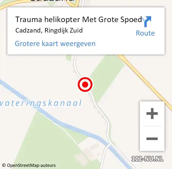 Locatie op kaart van de 112 melding: Trauma helikopter Met Grote Spoed Naar Cadzand, Ringdijk Zuid op 26 oktober 2022 00:06