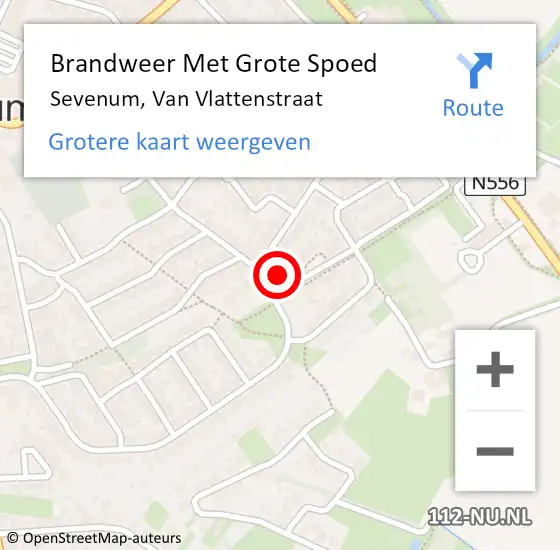 Locatie op kaart van de 112 melding: Brandweer Met Grote Spoed Naar Sevenum, Van Vlattenstraat op 26 oktober 2022 00:34