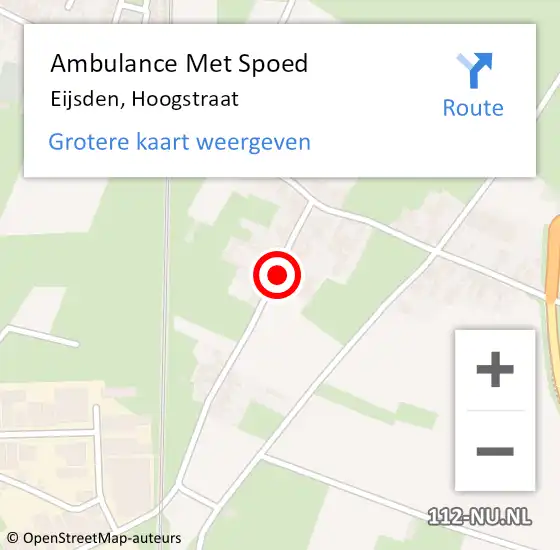 Locatie op kaart van de 112 melding: Ambulance Met Spoed Naar Eijsden, Hoogstraat op 2 augustus 2014 19:30