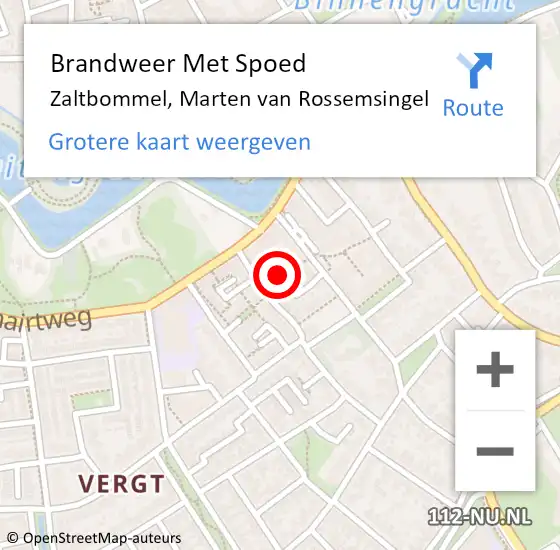 Locatie op kaart van de 112 melding: Brandweer Met Spoed Naar Zaltbommel, Marten van Rossemsingel op 26 oktober 2022 01:25