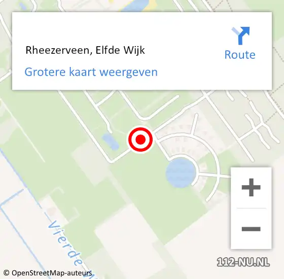 Locatie op kaart van de 112 melding:  Rheezerveen, Elfde Wijk op 26 oktober 2022 02:34