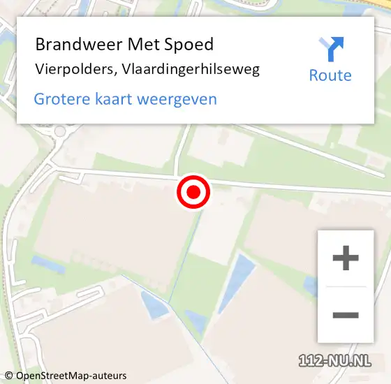 Locatie op kaart van de 112 melding: Brandweer Met Spoed Naar Vierpolders, Vlaardingerhilseweg op 26 oktober 2022 03:48