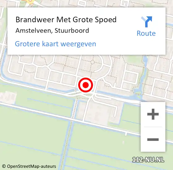 Locatie op kaart van de 112 melding: Brandweer Met Grote Spoed Naar Amstelveen, Stuurboord op 26 oktober 2022 07:34