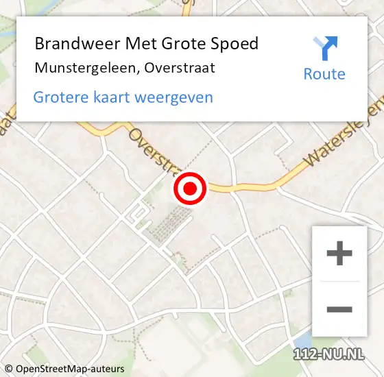 Locatie op kaart van de 112 melding: Brandweer Met Grote Spoed Naar Munstergeleen, Overstraat op 26 oktober 2022 08:55