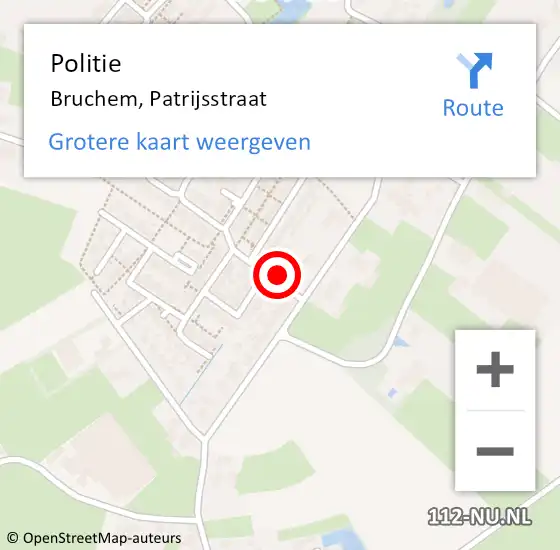 Locatie op kaart van de 112 melding: Politie Bruchem, Patrijsstraat op 26 oktober 2022 09:22