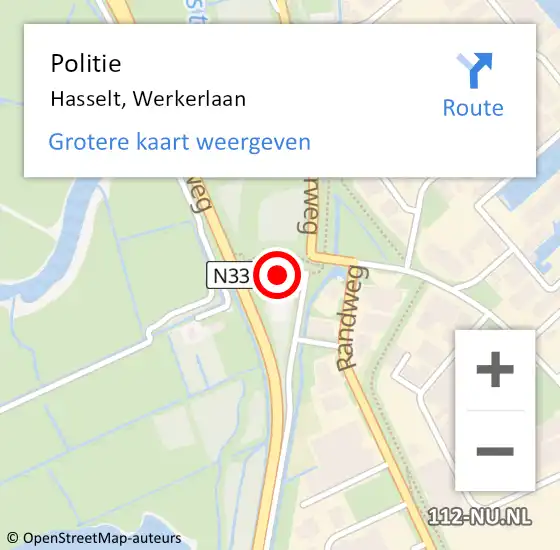 Locatie op kaart van de 112 melding: Politie Hasselt, Werkerlaan op 26 oktober 2022 09:47