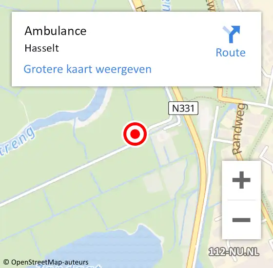 Locatie op kaart van de 112 melding: Ambulance Hasselt op 26 oktober 2022 09:49