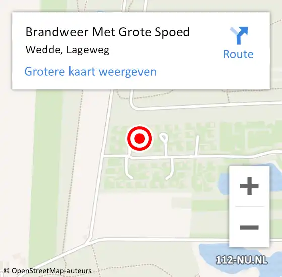 Locatie op kaart van de 112 melding: Brandweer Met Grote Spoed Naar Wedde, Lageweg op 26 oktober 2022 10:13