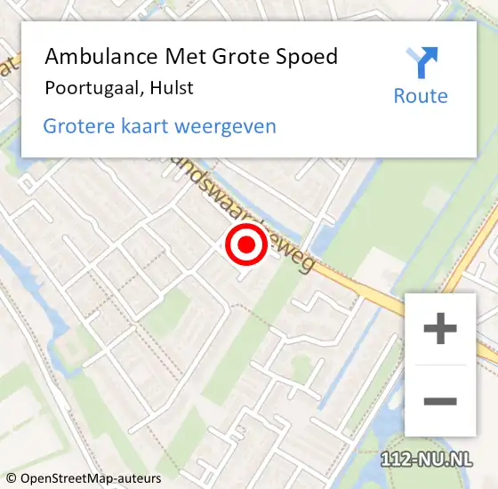 Locatie op kaart van de 112 melding: Ambulance Met Grote Spoed Naar Poortugaal, Hulst op 26 oktober 2022 10:14