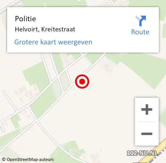 Locatie op kaart van de 112 melding: Politie Helvoirt, Kreitestraat op 26 oktober 2022 11:21
