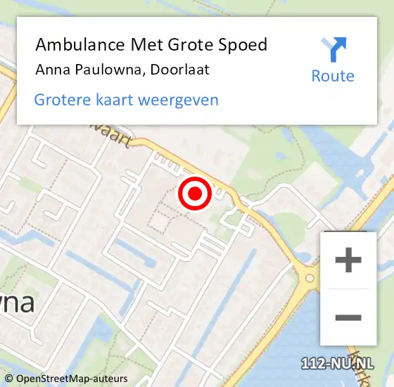 Locatie op kaart van de 112 melding: Ambulance Met Grote Spoed Naar Anna Paulowna, Doorlaat op 26 oktober 2022 12:04