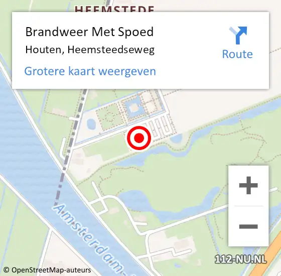 Locatie op kaart van de 112 melding: Brandweer Met Spoed Naar Houten, Heemsteedseweg op 26 oktober 2022 12:45