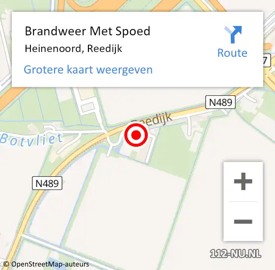 Locatie op kaart van de 112 melding: Brandweer Met Spoed Naar Heinenoord, Reedijk op 26 oktober 2022 13:22