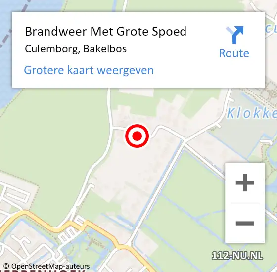 Locatie op kaart van de 112 melding: Brandweer Met Grote Spoed Naar Culemborg, Bakelbos op 26 oktober 2022 13:26