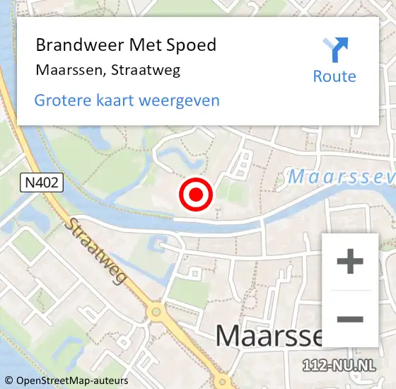 Locatie op kaart van de 112 melding: Brandweer Met Spoed Naar Maarssen, Straatweg op 26 oktober 2022 13:47