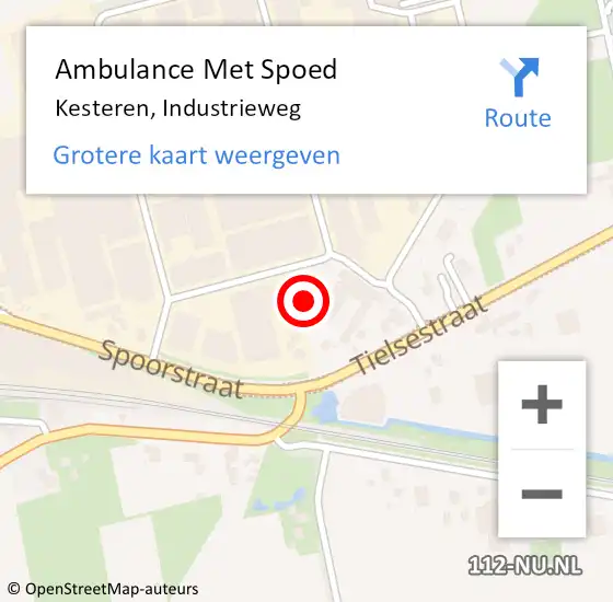 Locatie op kaart van de 112 melding: Ambulance Met Spoed Naar Kesteren, Industrieweg op 26 oktober 2022 14:52