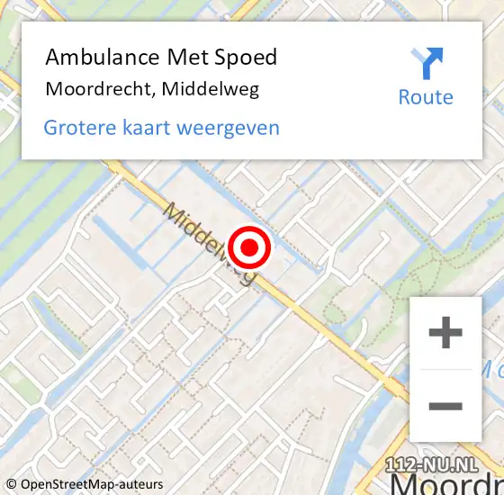 Locatie op kaart van de 112 melding: Ambulance Met Spoed Naar Zevenhuizen, Middelweg op 26 oktober 2022 15:31