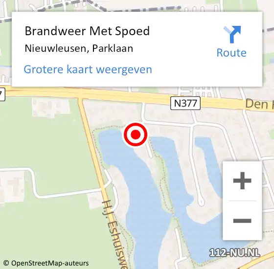 Locatie op kaart van de 112 melding: Brandweer Met Spoed Naar Nieuwleusen, Parklaan op 26 oktober 2022 15:56