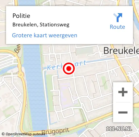 Locatie op kaart van de 112 melding: Politie Breukelen, Stationsweg op 26 oktober 2022 16:00