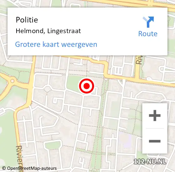 Locatie op kaart van de 112 melding: Politie Helmond, Lingestraat op 26 oktober 2022 16:51