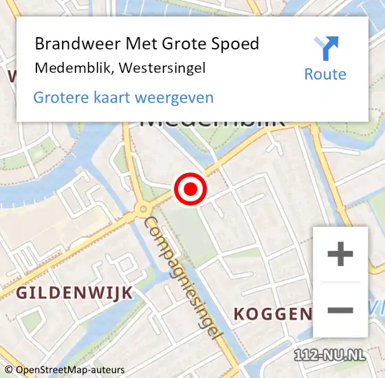 Locatie op kaart van de 112 melding: Brandweer Met Grote Spoed Naar Medemblik, Westersingel op 26 oktober 2022 17:35