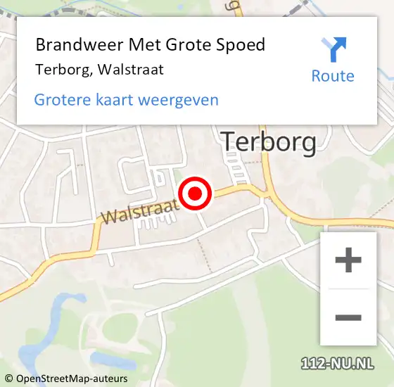 Locatie op kaart van de 112 melding: Brandweer Met Grote Spoed Naar Terborg, Walstraat op 26 oktober 2022 17:53