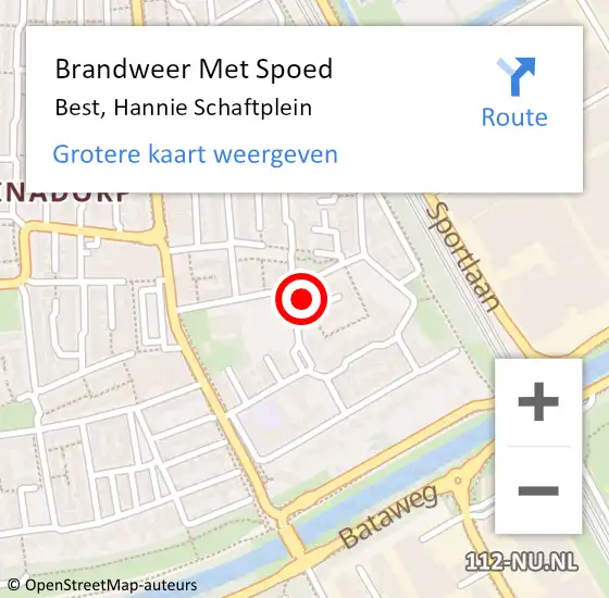 Locatie op kaart van de 112 melding: Brandweer Met Spoed Naar Best, Hannie Schaftplein op 26 oktober 2022 20:34