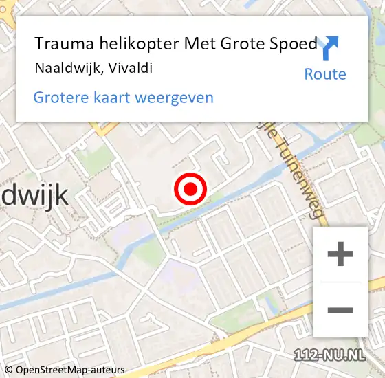 Locatie op kaart van de 112 melding: Trauma helikopter Met Grote Spoed Naar Naaldwijk, Vivaldi op 26 oktober 2022 21:40