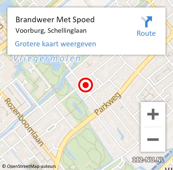 Locatie op kaart van de 112 melding: Brandweer Met Spoed Naar Voorburg, Schellinglaan op 26 oktober 2022 21:41