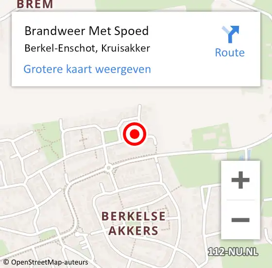 Locatie op kaart van de 112 melding: Brandweer Met Spoed Naar Berkel-Enschot, Kruisakker op 26 oktober 2022 22:08