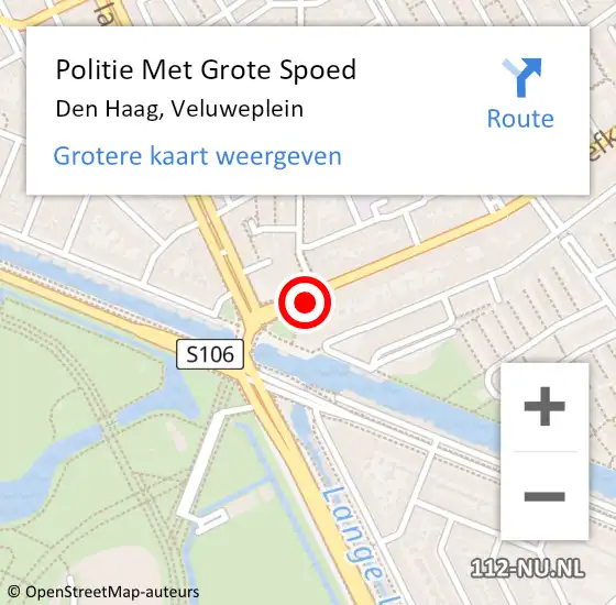 Locatie op kaart van de 112 melding: Politie Met Grote Spoed Naar Den Haag, Veluweplein op 26 oktober 2022 23:36