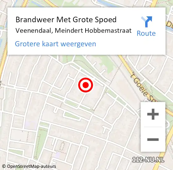 Locatie op kaart van de 112 melding: Brandweer Met Grote Spoed Naar Veenendaal, Meindert Hobbemastraat op 27 oktober 2022 00:10