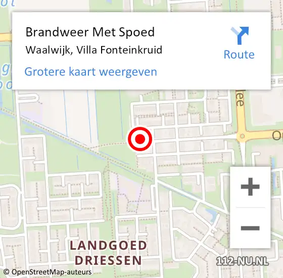 Locatie op kaart van de 112 melding: Brandweer Met Spoed Naar Waalwijk, Villa Fonteinkruid op 27 oktober 2022 00:28