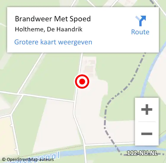 Locatie op kaart van de 112 melding: Brandweer Met Spoed Naar Holtheme, De Haandrik op 2 augustus 2014 22:04