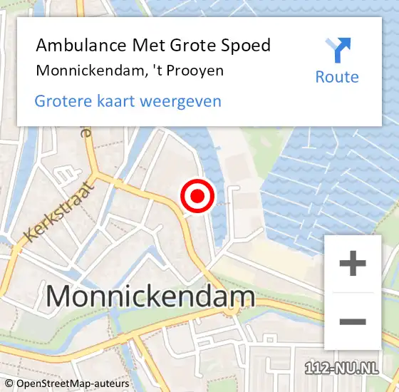 Locatie op kaart van de 112 melding: Ambulance Met Grote Spoed Naar Monnickendam, 't Prooyen op 27 oktober 2022 01:49