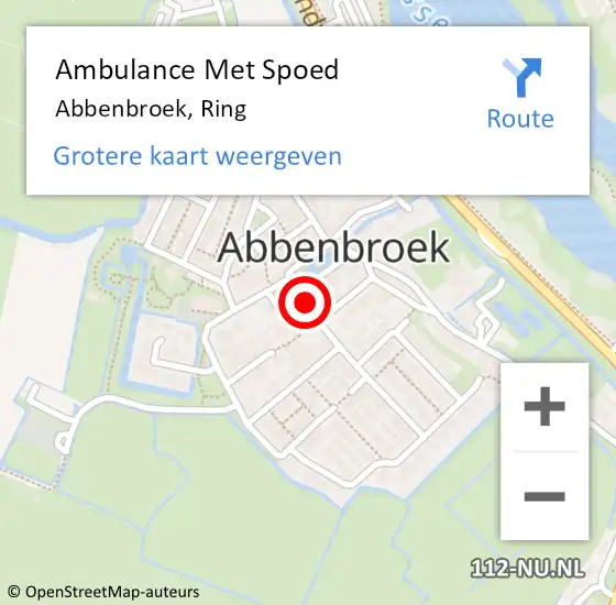 Locatie op kaart van de 112 melding: Ambulance Met Spoed Naar Abbenbroek, Ring op 27 oktober 2022 02:42