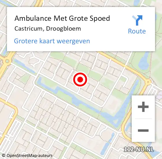 Locatie op kaart van de 112 melding: Ambulance Met Grote Spoed Naar Castricum, Droogbloem op 27 oktober 2022 05:28