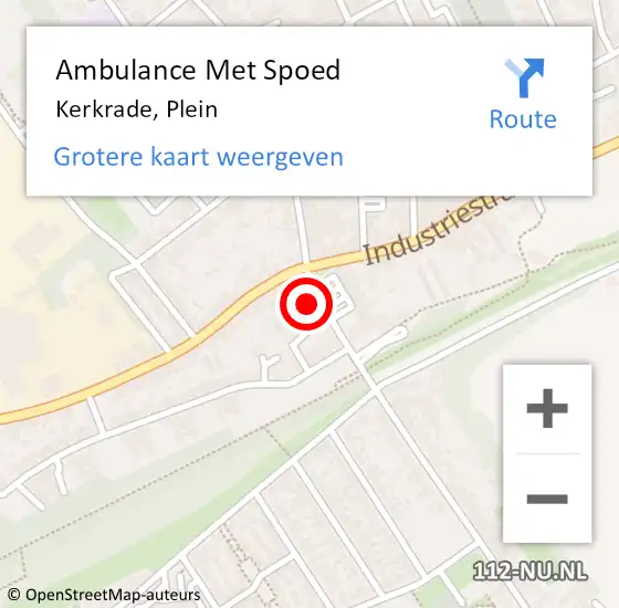 Locatie op kaart van de 112 melding: Ambulance Met Spoed Naar Kerkrade, Plein op 27 oktober 2022 06:57