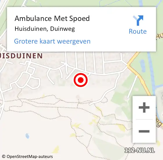 Locatie op kaart van de 112 melding: Ambulance Met Spoed Naar Huisduinen, Duinweg op 27 oktober 2022 07:26